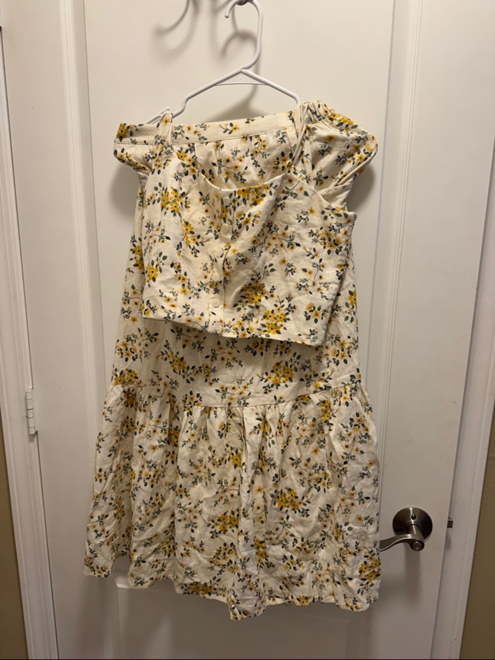 Girls' Yellow Floral Maxi Skirt Set